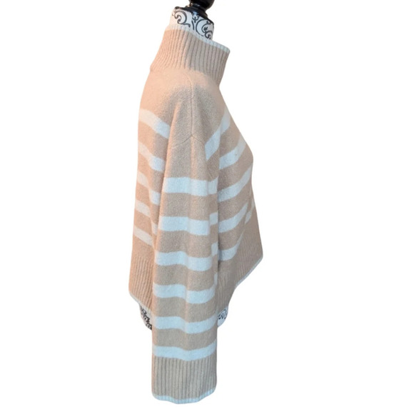 & Other Stories Sweater Chunky Grandpa Women M Effortless Beige Cream Striped - Picture 8 of 16
